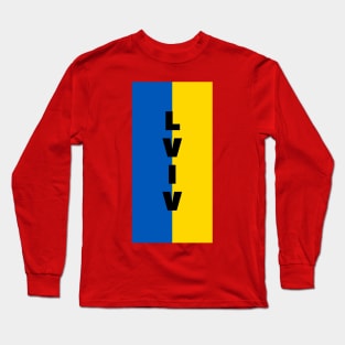 Lviv City in Ukrainian Flag Vertical 1 Long Sleeve T-Shirt